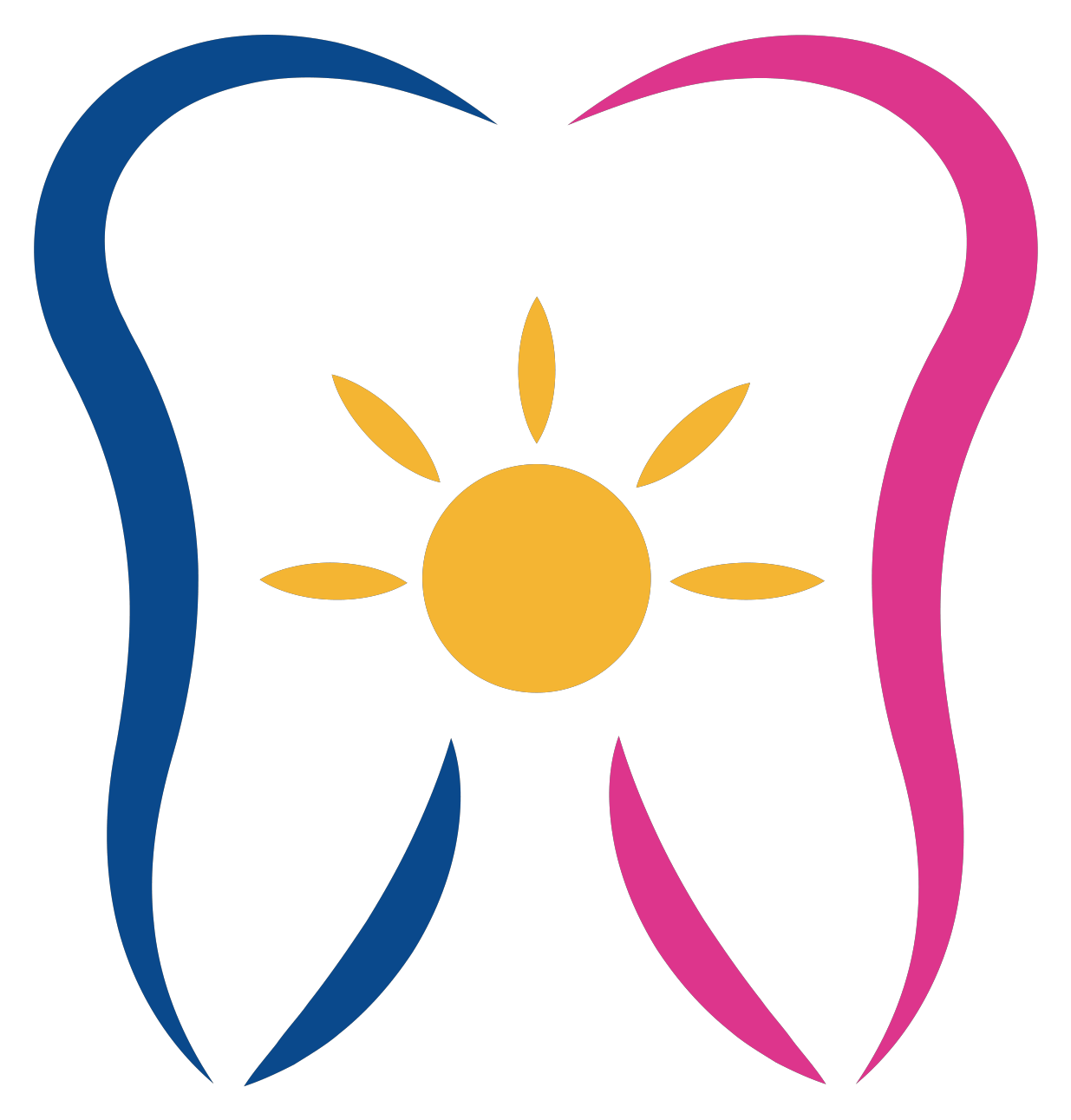 Logo der Zahnarztpraxis – Zahn mit Sonne